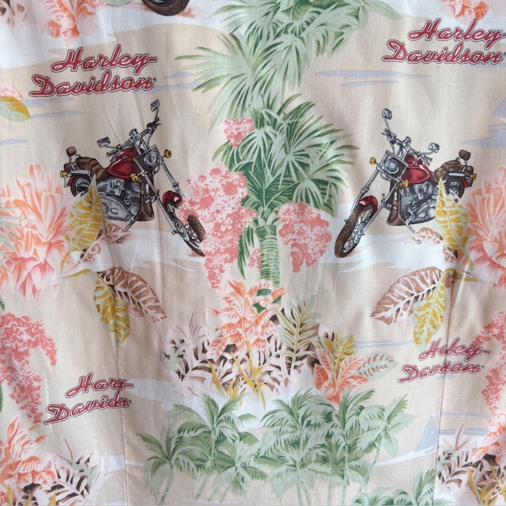 VTG Harley Davidson Tori Richard Hawaiian Shirt Medium Motorcycle Made in USA - Picture 14 of 14